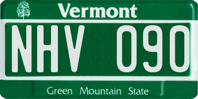 VT license plate NHV090