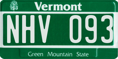VT license plate NHV093