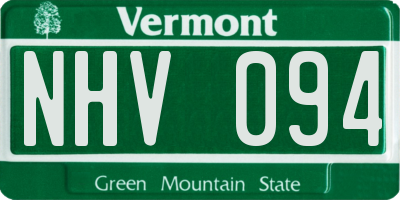 VT license plate NHV094