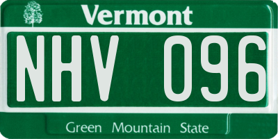 VT license plate NHV096