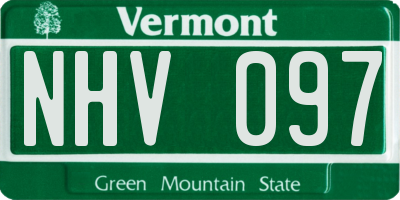 VT license plate NHV097