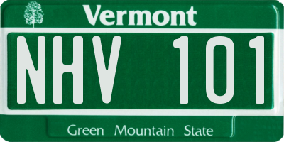 VT license plate NHV101