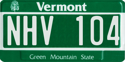 VT license plate NHV104