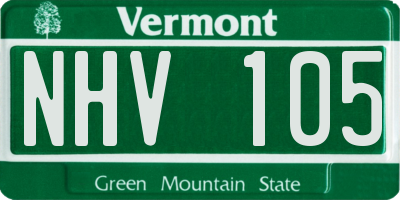 VT license plate NHV105