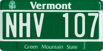VT license plate NHV107