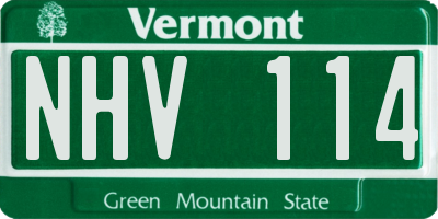 VT license plate NHV114