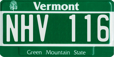 VT license plate NHV116