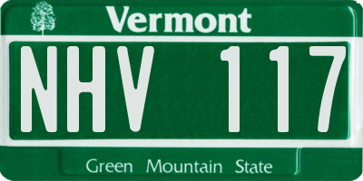 VT license plate NHV117