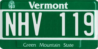 VT license plate NHV119
