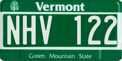 VT license plate NHV122