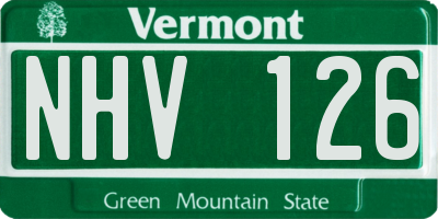 VT license plate NHV126