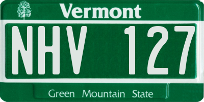 VT license plate NHV127
