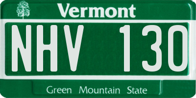 VT license plate NHV130