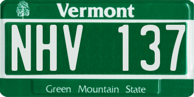 VT license plate NHV137