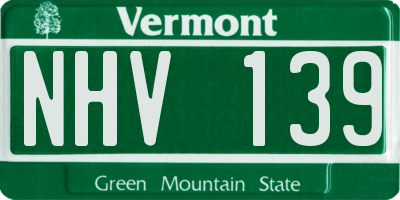 VT license plate NHV139