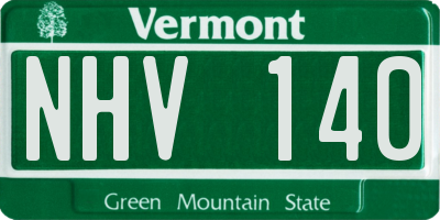 VT license plate NHV140