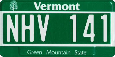 VT license plate NHV141