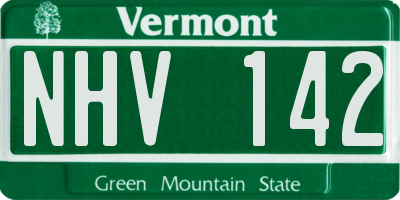 VT license plate NHV142