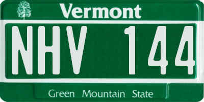VT license plate NHV144