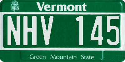VT license plate NHV145