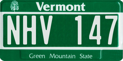 VT license plate NHV147