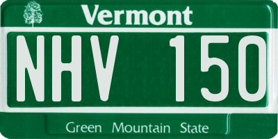 VT license plate NHV150