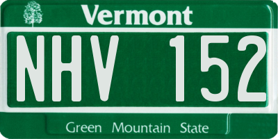 VT license plate NHV152
