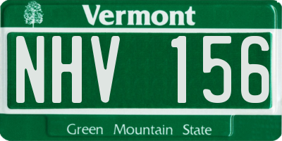 VT license plate NHV156