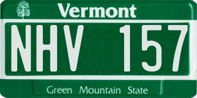VT license plate NHV157