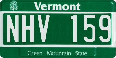 VT license plate NHV159