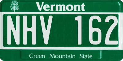 VT license plate NHV162