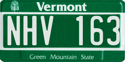 VT license plate NHV163