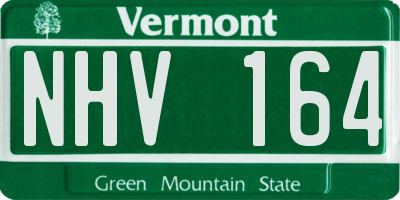 VT license plate NHV164