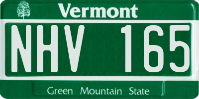 VT license plate NHV165