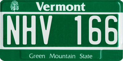 VT license plate NHV166