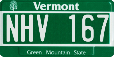 VT license plate NHV167