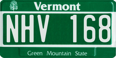 VT license plate NHV168