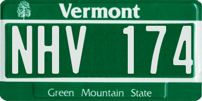 VT license plate NHV174
