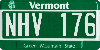 VT license plate NHV176