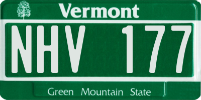 VT license plate NHV177