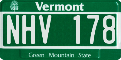 VT license plate NHV178