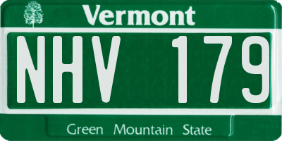 VT license plate NHV179