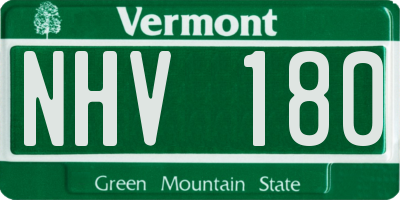 VT license plate NHV180