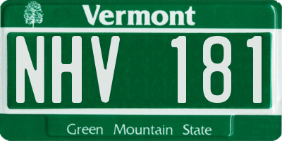 VT license plate NHV181