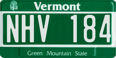 VT license plate NHV184