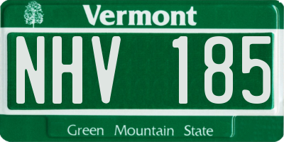 VT license plate NHV185