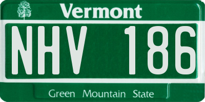 VT license plate NHV186