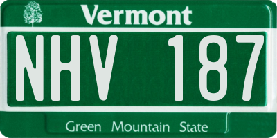 VT license plate NHV187