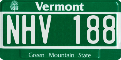 VT license plate NHV188