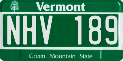 VT license plate NHV189